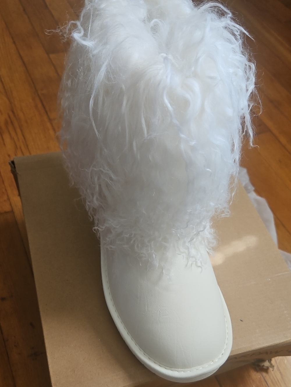 BearPaw White Faux-Fur Winter Boots